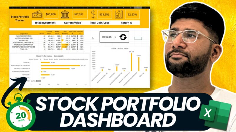 how-to-build-stock-portfolio-dashboard-in-excel