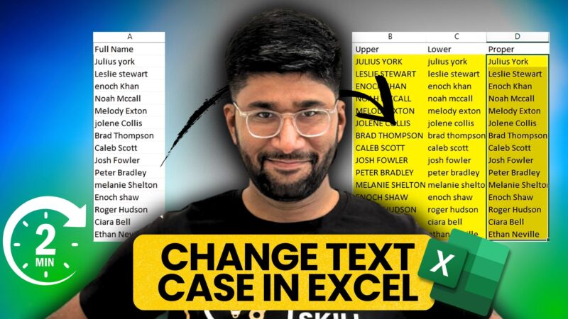 how to change text case in excel