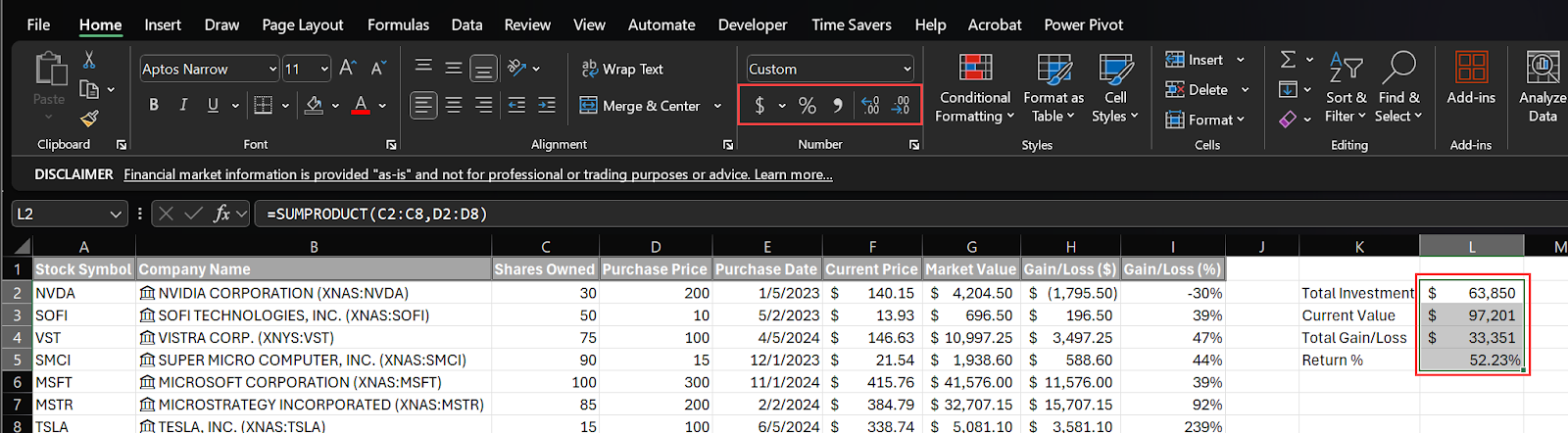 Format All Summary Values