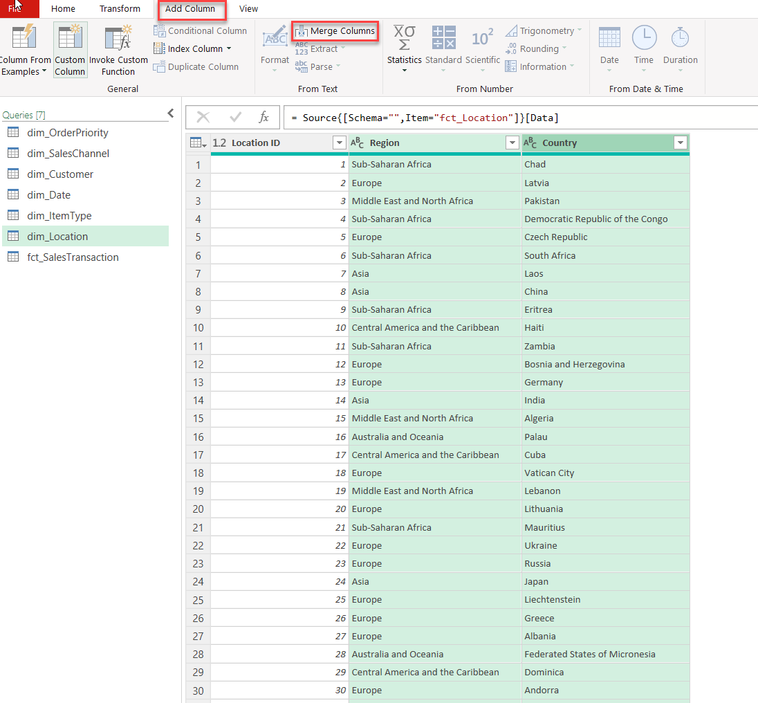 Merge Columns in Power Query