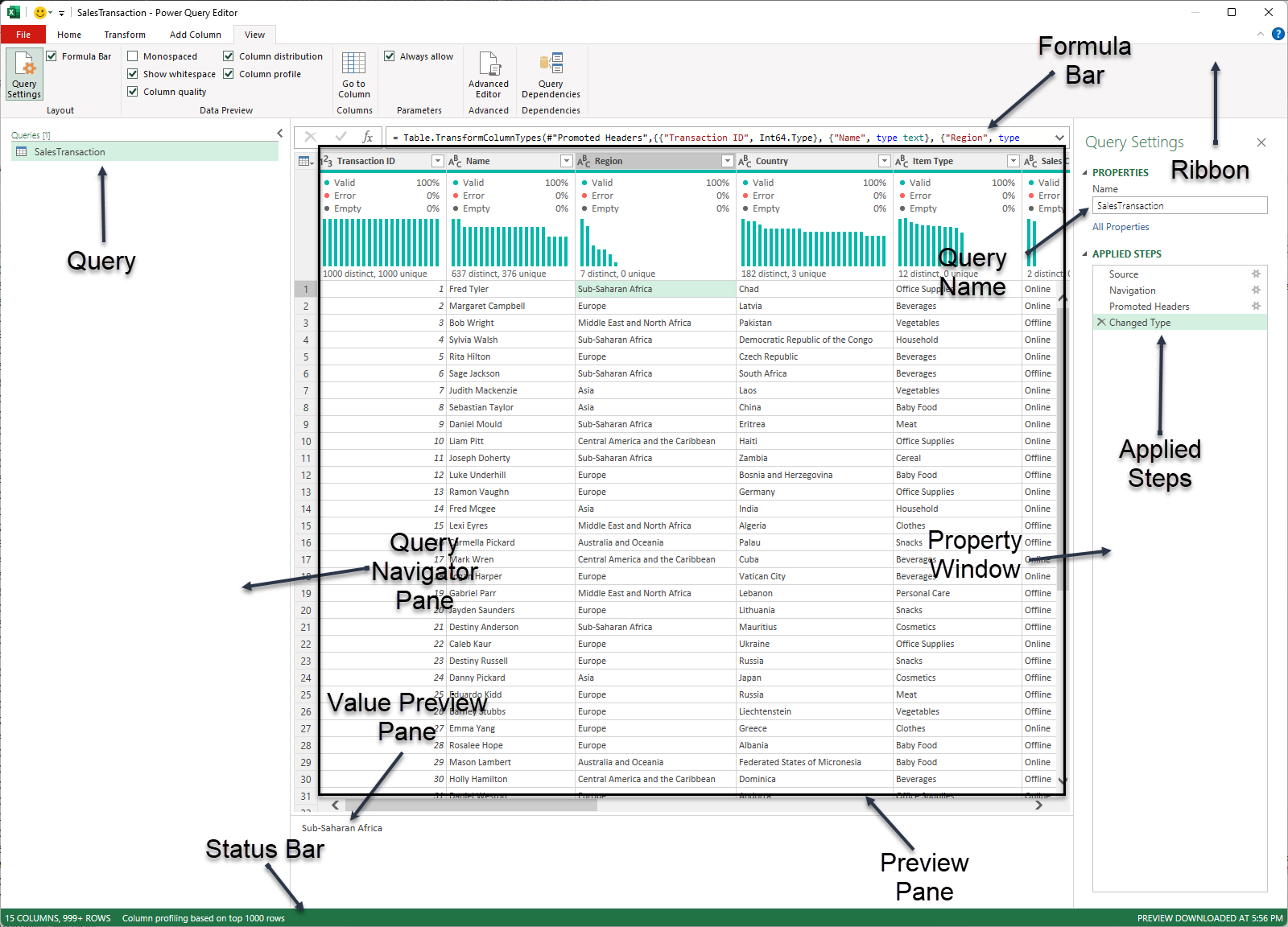 Power Query editor