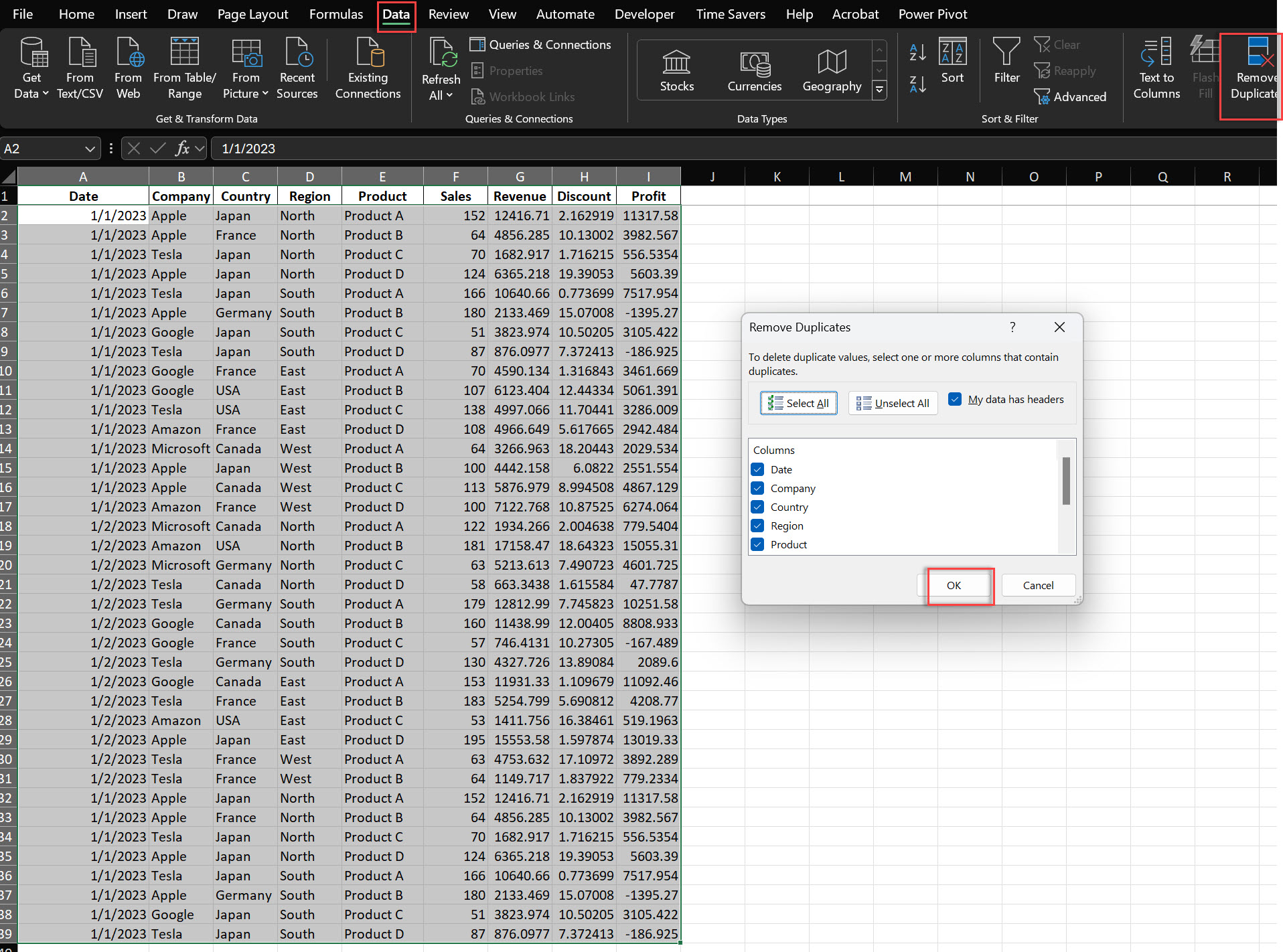 excel_data_cleaning_Remove Duplicates