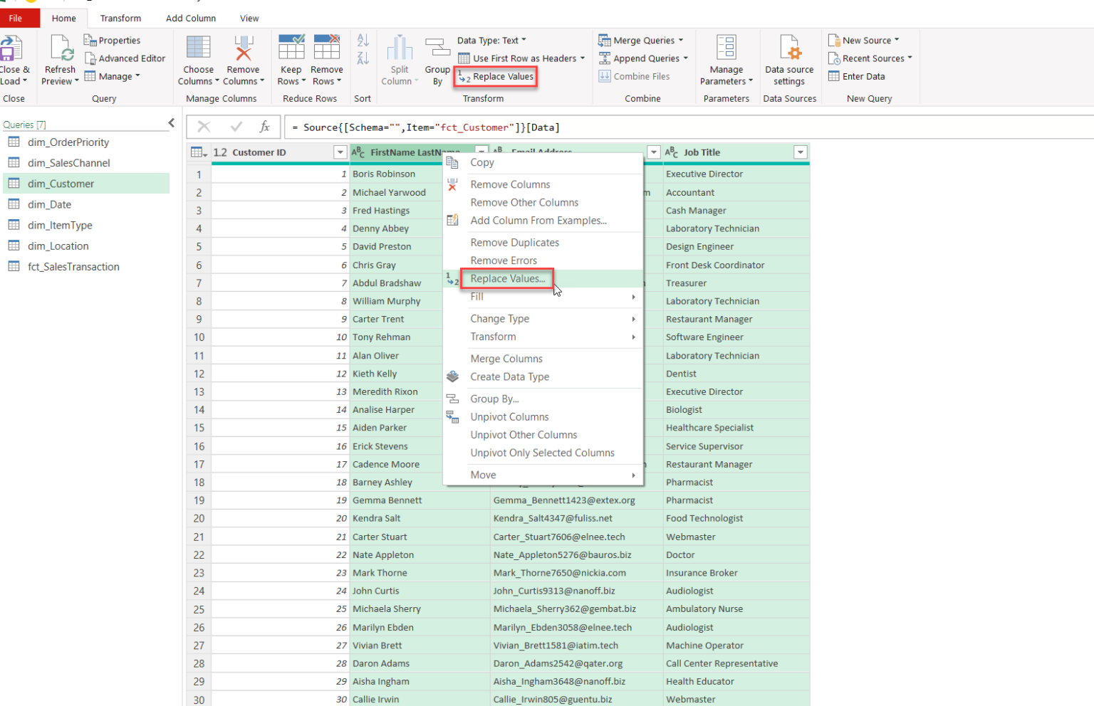 Replacing null and blank values in Power Query