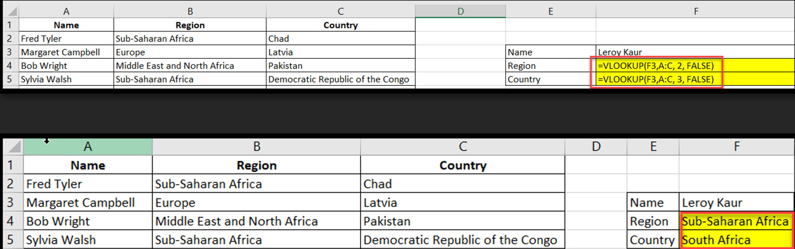 how to use vlookup in excel