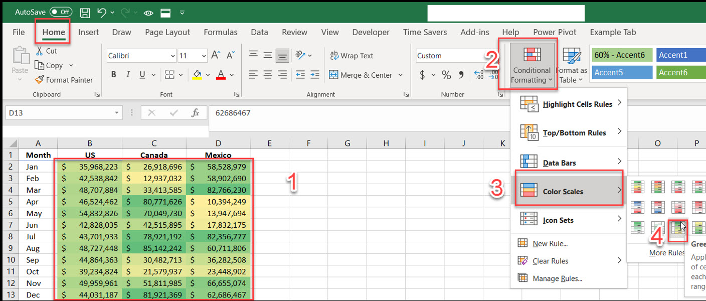 conditional formatting to highlight specific orders excel