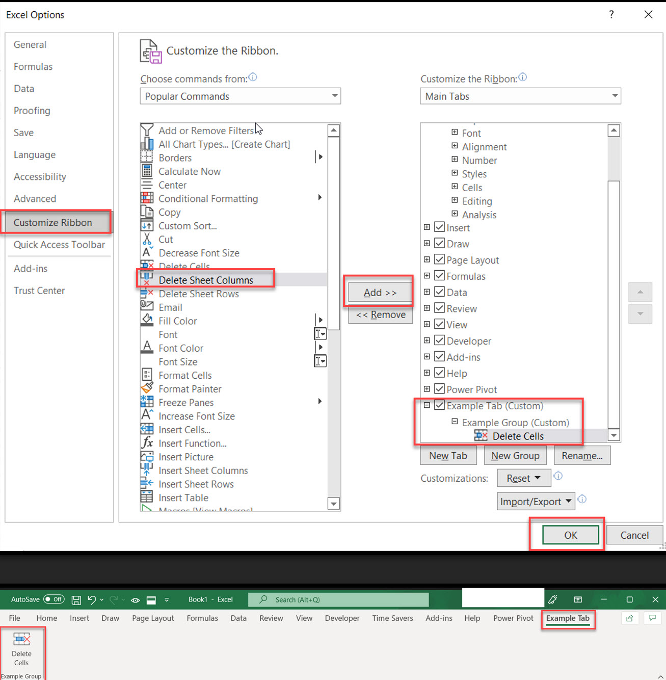 how to customize group in excel