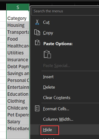 excel_budget_tracker_excel_column_hide