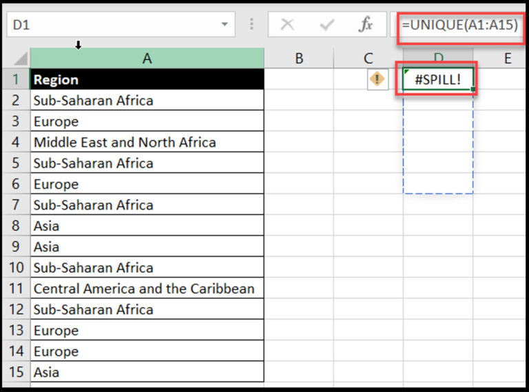 excel spill error