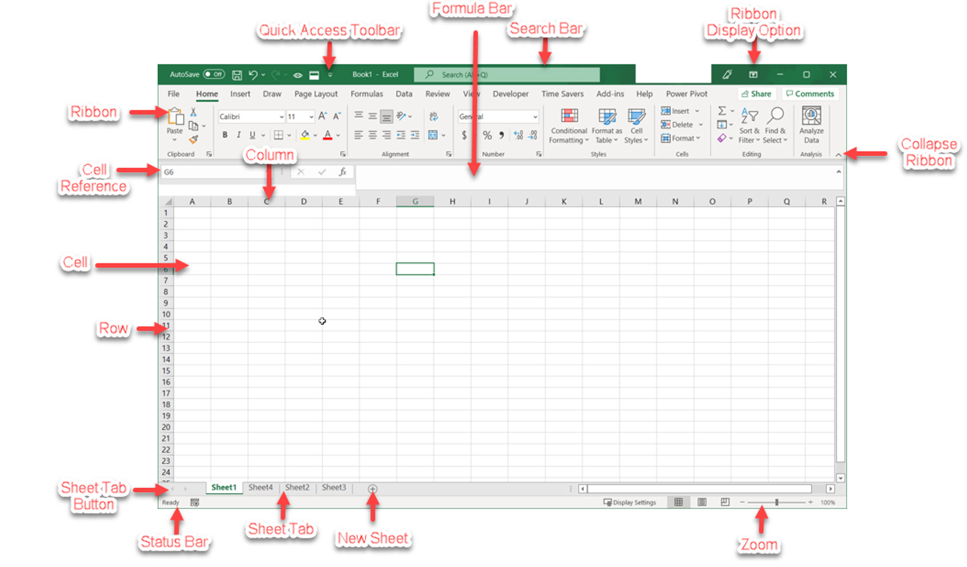 excel user interface