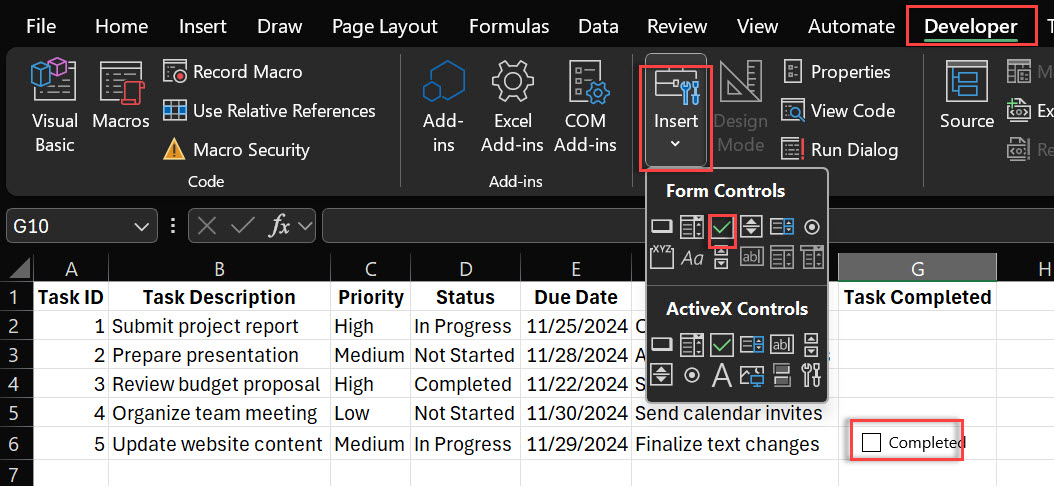 how-to-add-tick-symbol-in-excel