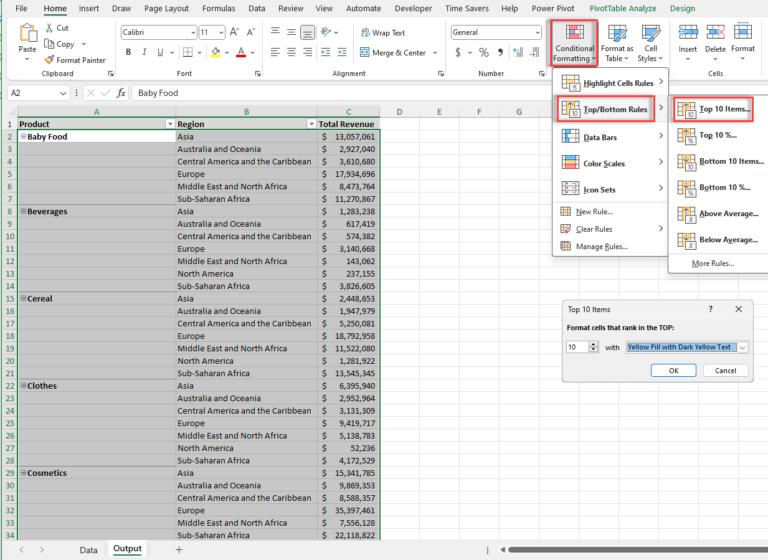 How To Do Conditional Formatting For Pivot Table