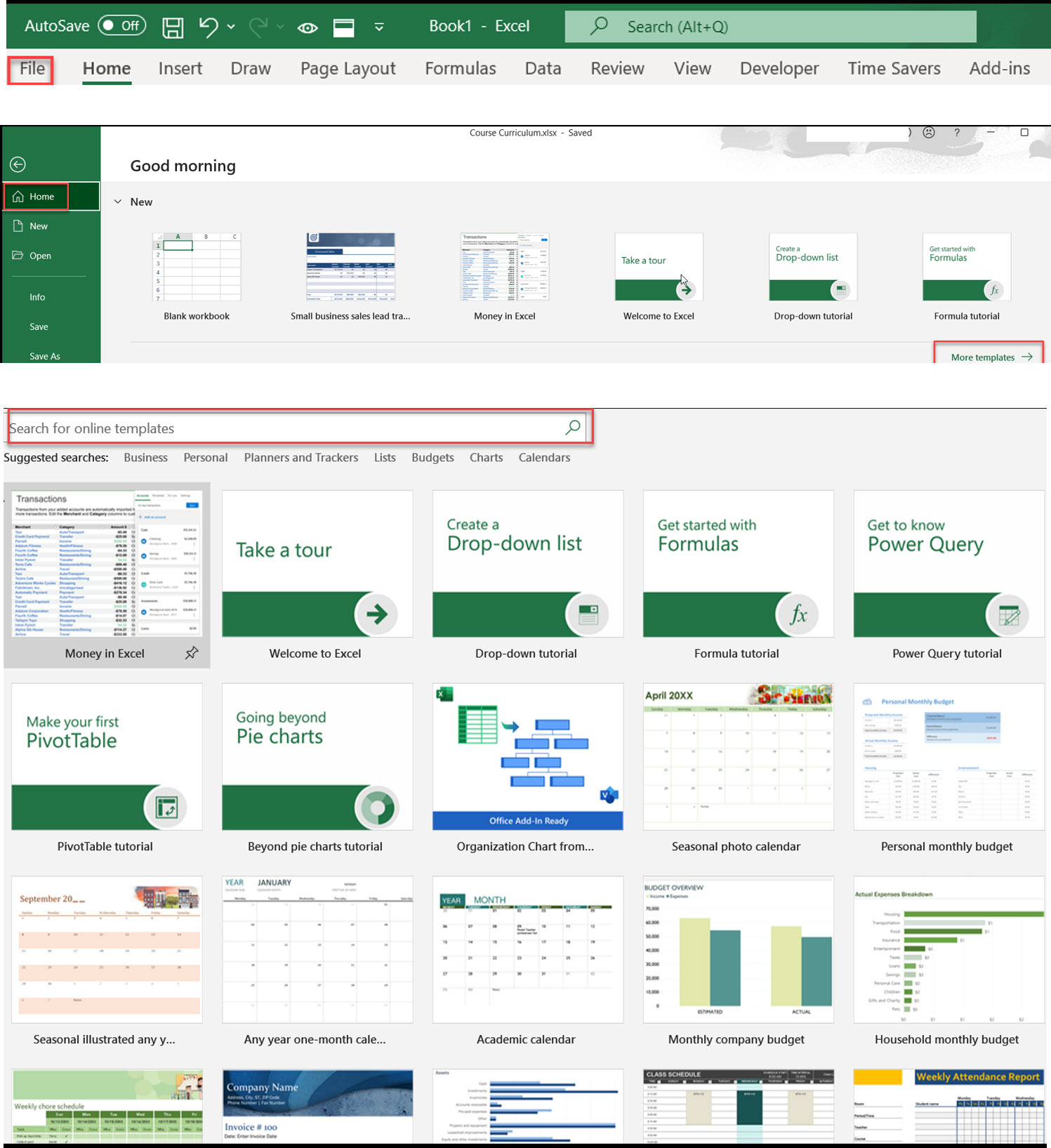 excel template for beginners